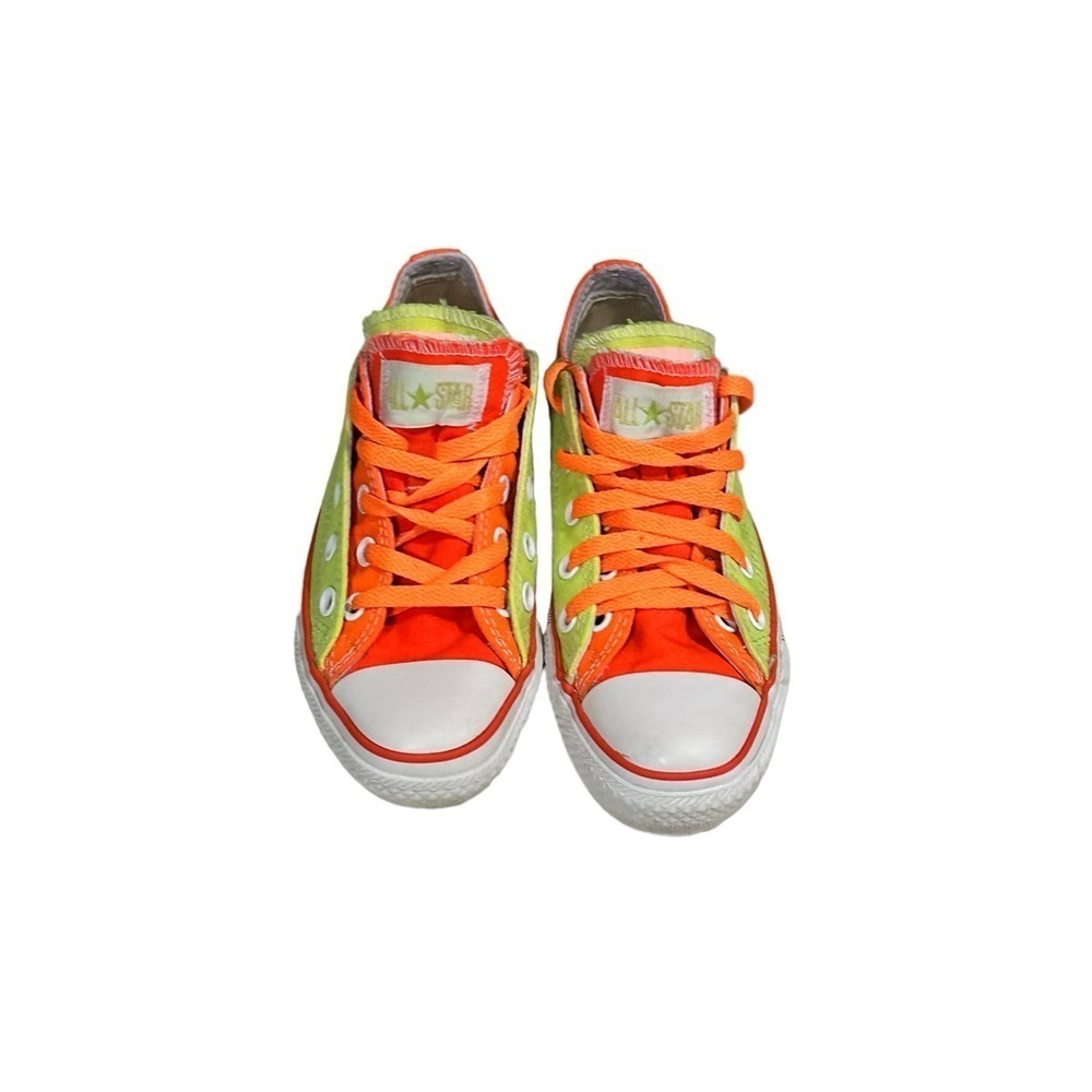 Converse All Stars Unisex Neon Yellow/Orange Double Tongue Sz 5 Women’s/3 Men’s - Picture 5 of 9